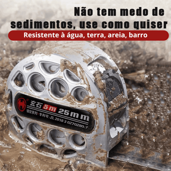 Fita Métrica Profissional em Aço Inoxidável – Design Vazado Resistente
