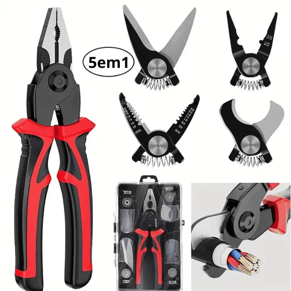 Alicate Multifuncional 5 em 1 -  Com 5 Cabeça