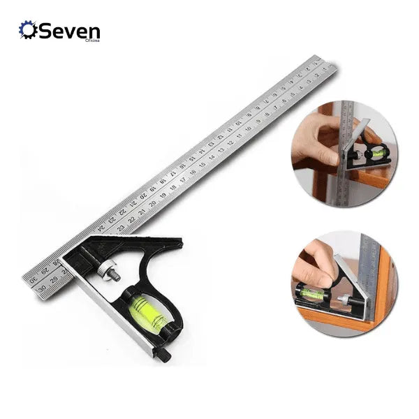 Esquadro Combinado Com Nível Régua