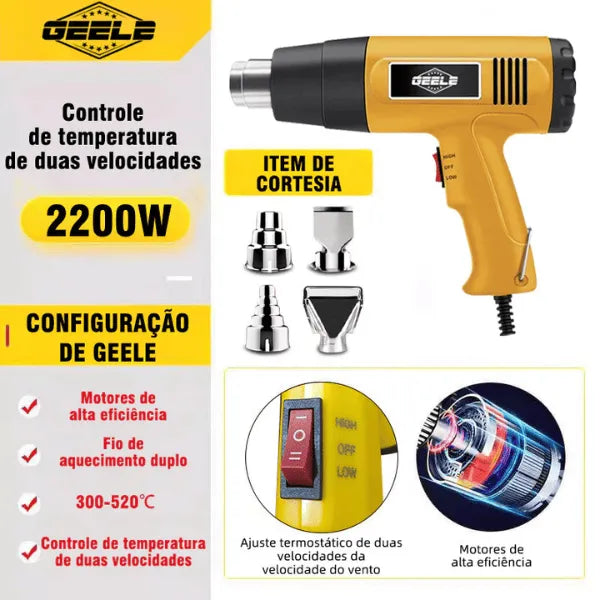 Soprador Térmico Multifuncional - Controle de Temperatura e Bicos Extras