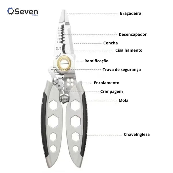 Alicate Multifuncional Seven -  7 em 1
