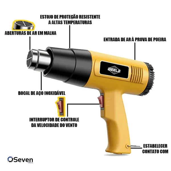 Soprador Térmico Multifuncional - Controle de Temperatura e Bicos Extras