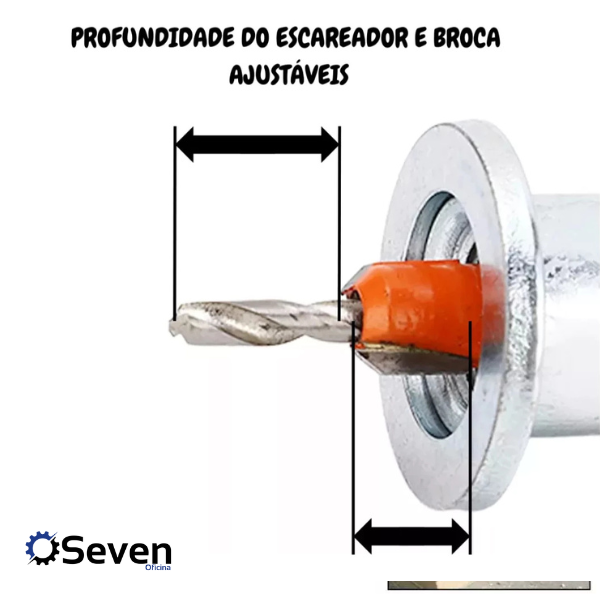 Broca Escariadora de 3mm com Limitador + Chave Allen