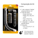 Kit Extensor Prolongador Flexivel para Parafusadeira