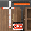 Régua Multifuncional de Alta Precisão com Gabarito de Furação e Medição de Ângulo