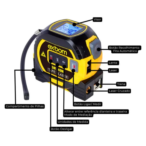 Trena Digital Laser 4D - 3 em 1